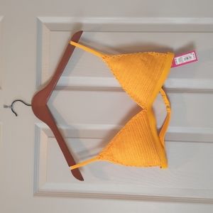 Orange crochet Triangle swim top